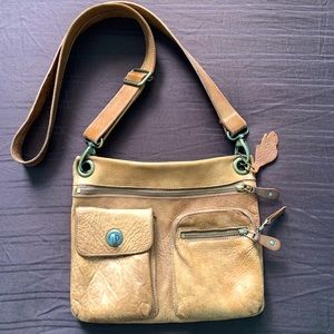 Roots leather side purse